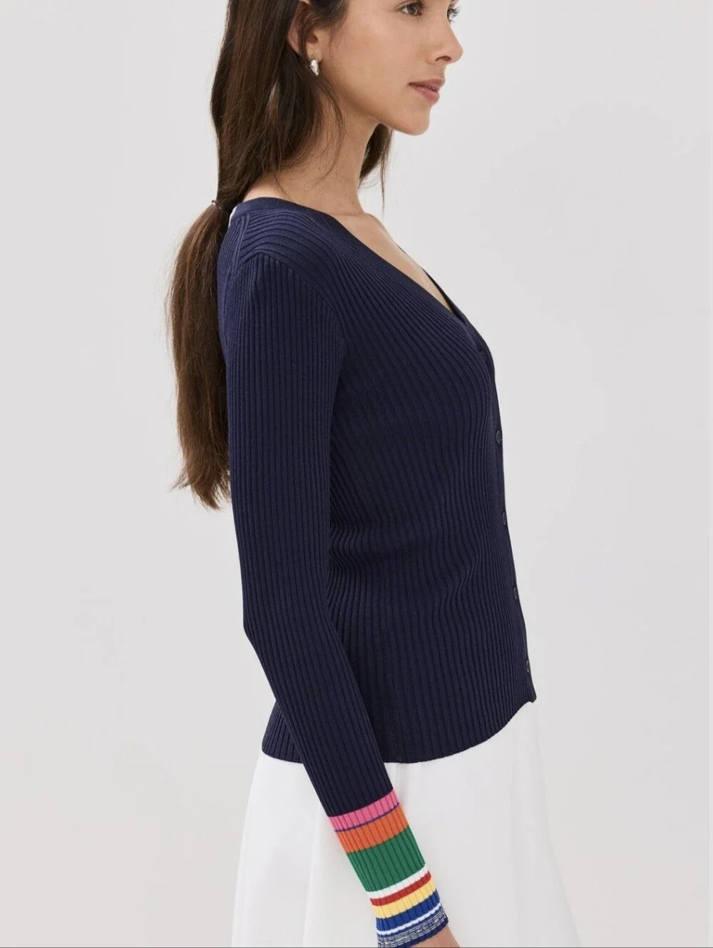 Staud Cargo Sweater - Navy Multi